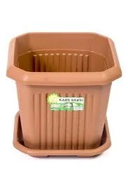 İyi Adam No.3 Saksı Kare Hak Saksı Tabaklı Saksı Kahverengi Kare Saksı