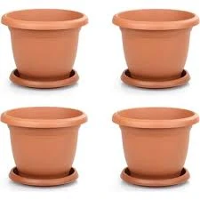 ÖZ 0 Numara Klasik Tbaklı Saksı, Antik Saksı No:0 4 Adet