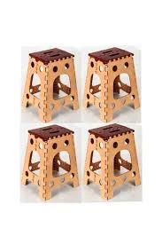 As Plastik 4 Lü Katlanır Tabure Bahçe Sandalyesi Büyük Boy Tabure