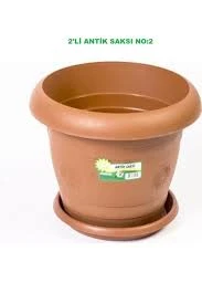 Hak Plastik 2'li Antik Saksı No: 2 Çiçek Saksısı Ikili ürün görseli 1
