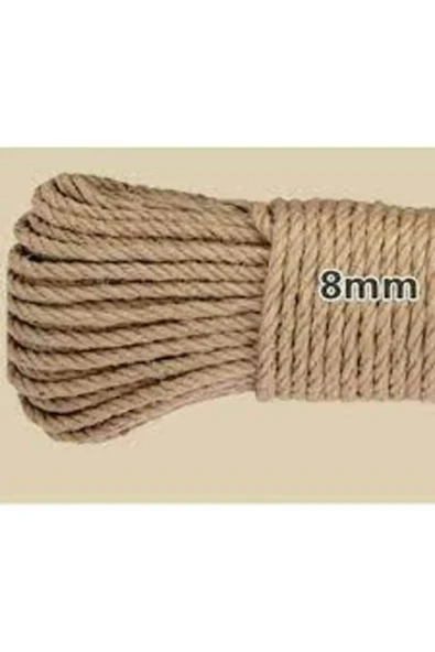 DEBA 8 Mm 200 Metre Jüt Halat Ip Dekoratif Hasır Ip Kendirye - 1