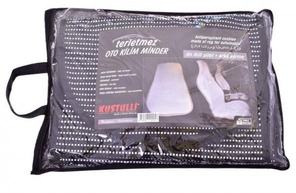 Kustulli Universal Terletmez 3lü Pilot Kilim Minder Oto Kılıf Takımı Siyah K0423 - 7