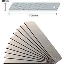 ZUBİZUBİ Maket Bıçağı Yedeği Ucu Kalın 18 mm Bıçak 10 Adet