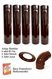 5 Adet Soba Borusu Dirsek Soba Aynası + Hediye Boru Temizleyici