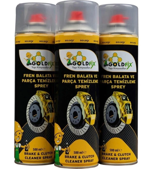 GOLDFİX Goldfix Fren Balata ve Parça Temizleme Sprey 500 ml (350GR) x 3 Adet