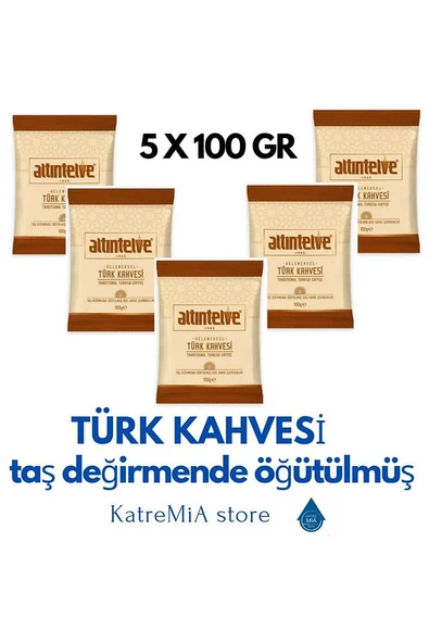 TÜRK KAHVESİ 5X100 GR (500 gr) TAŞ DEĞİRMENDE ÖĞÜTÜLMÜŞ - 5