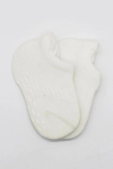 Bistyle 2'li Sneakers Kaymaz Basic Penye Çorap Bs20103 Ekru Ekru - Resim 4