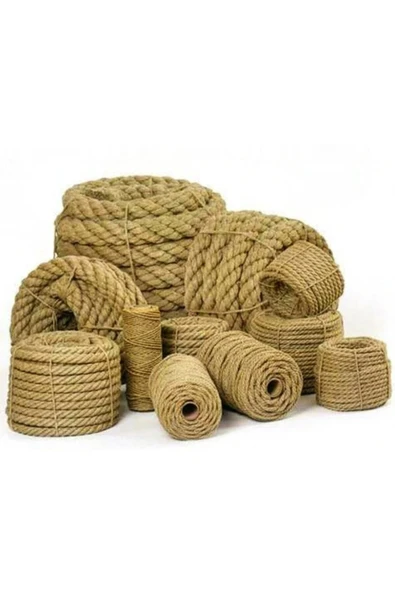 Açık Kahve Jüt Halat 20 mm İp Kendir Urgan 3 Metre - 3