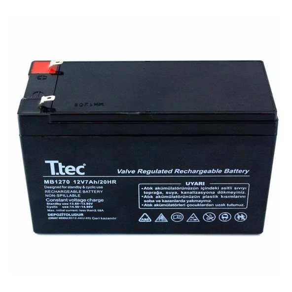 Ttec 12V 7Ah BakıMsiz Kuru Aku - 2