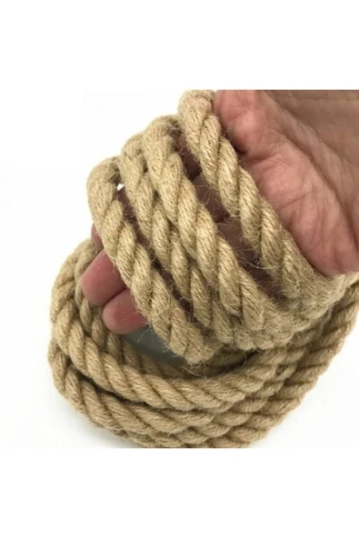 EldenHırdavat Jüt Halat 28 mm Ip Kendir Urgan Açık Kahve 10 m