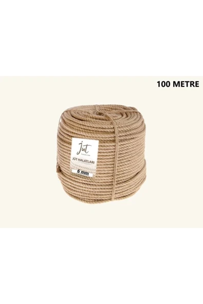 Gereksiz Şeyler 6 Mm Jüt Halat Kendir Urgan Halat Ip 100 Metre Dekoratif Halat