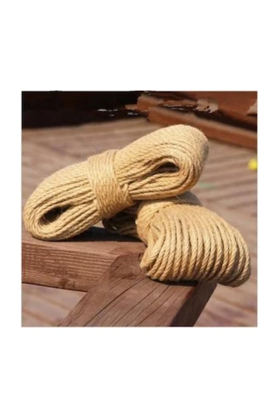Gereksiz Şeyler 6mm Jüt Halat Kendir Urgan Halat Ip 10 Metre Dekoratif Halat