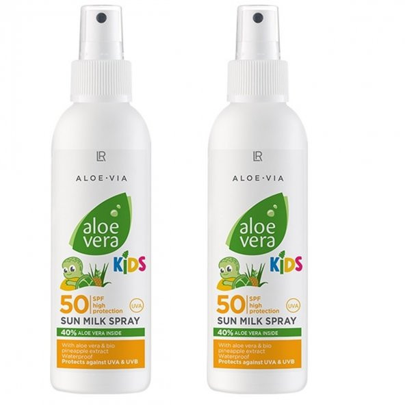 LR ALOE VIA Aloe Vera Çocuklar için Günes Sütü Spreyi SPF 50 2li Set