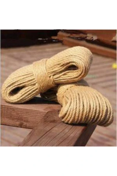 Gereksiz Şeyler Dekoratif Halat 12mm Jüt Halat Kendir Urgan Halat Ip 20 Metre - 2