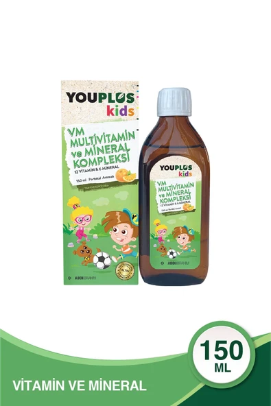 Youplus Kids Multi Vitamin ve Mineral  Kompleksi 150 ML Şurup