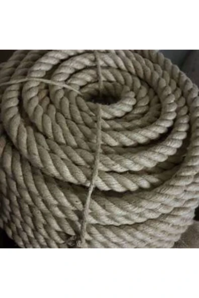 Gereksiz Şeyler Dekoratif Halat 20mm Jüt Halat Kendir Urgan Halat Ip 40 Metre - 3