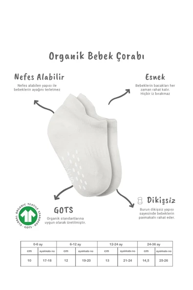 Bistyle 2'li Sneakers Kaymaz Basic Penye Çorap Bs20103 Ekru Ekru - Resim 6