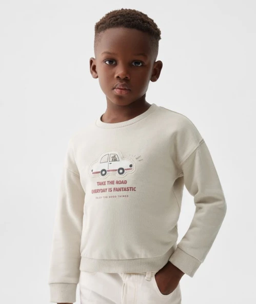 Mango Desenli pamuklu sweatshirt