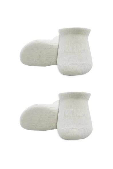 Bistyle 2'li Sneakers Kaymaz Basic Penye Çorap Bs20103 Ekru Ekru - Resim 2