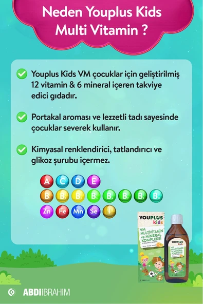 Youplus Kids Multi Vitamin ve Mineral Kompleksi 150 ML Şurup - 2