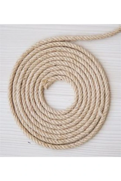 Gereksiz Şeyler 6mm Jüt Halat Kendir Dekoratif Urgan Halat İp 60 Metre - 3