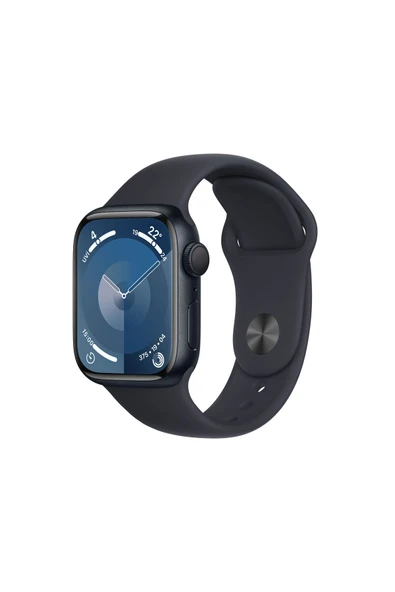 Apple Watch Series 9 GPS 41mm Gece Yarısı Alüminyum Kasa ve Gece Yarısı Spor Kordon Akıllı Saat