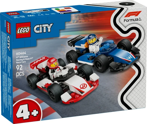 LEGO-60464 City F1® Williams Racing ve Haas F1® Yarış Arabaları