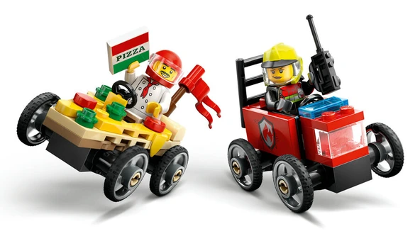 LEGO-60458 City Pizza Arabası İtfaiye Kamyonuna Karşı Yarış Arabası Paketi - 5