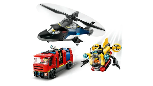 LEGO-60462 City Helikopter, İtfaiye Kamyonu ve Denizaltı Karışımı - 3