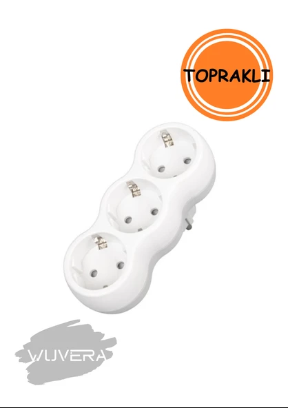 Wuvera 3'lü Topraklı Gölyat Grup Priz – Güvenli ve Dayanıklı Elektrik Kullanımı - 2