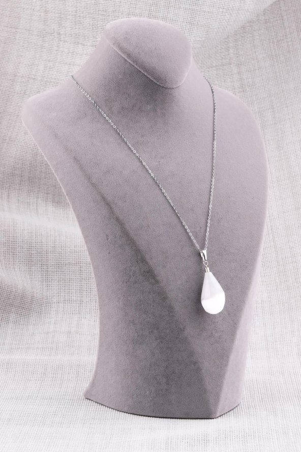 Selenit Doğal Taş Kolye - Resim 2