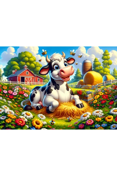 Art Puzzle Art Çocuk Sevimli İnek Ve Arkadaşları 50 Parça Puzzle - 2