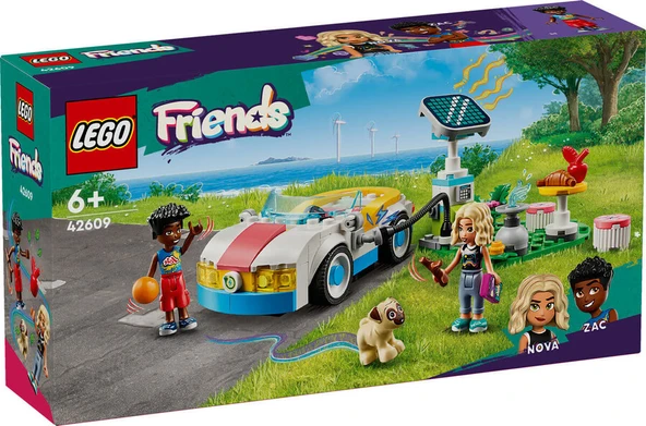 LEGO-42609 Friends Elektrikli Araba ve Şarj İstasyonu