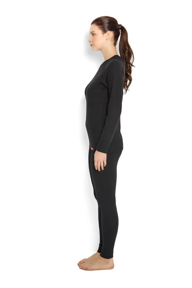 Jiber 592 Kadın Yuvarlak Yaka Uzun Kollu Isıtıcılı Termal Üst İçlik - 3