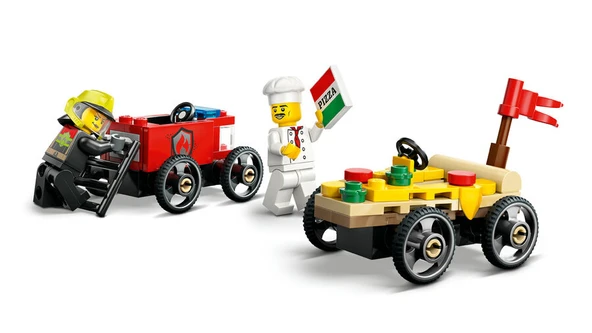 LEGO-60458 City Pizza Arabası İtfaiye Kamyonuna Karşı Yarış Arabası Paketi - 4