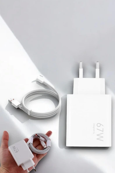 Şarj Aleti 67W Hızlı Şarj Turbo Type-C Uyumlu Şarj Adaptörü Kablosu - 2