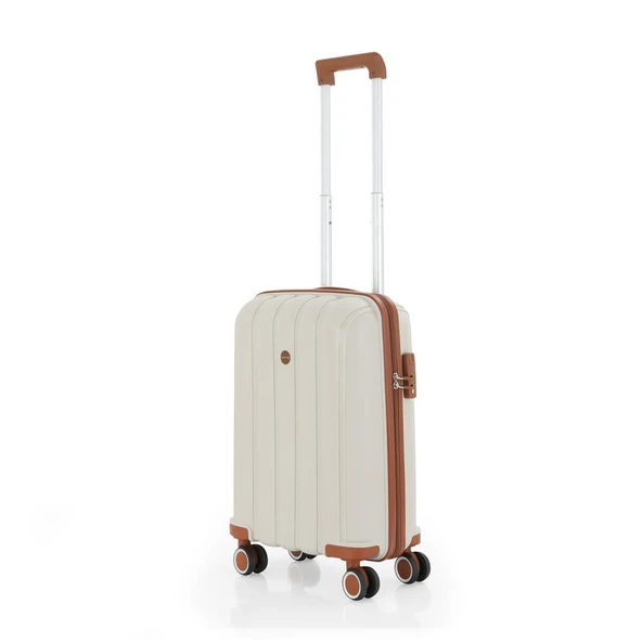 MÇS 3lü Set Kırılmaz Silikon Seyahat Valizi Bavulu V305 Kemik Kahve - 7