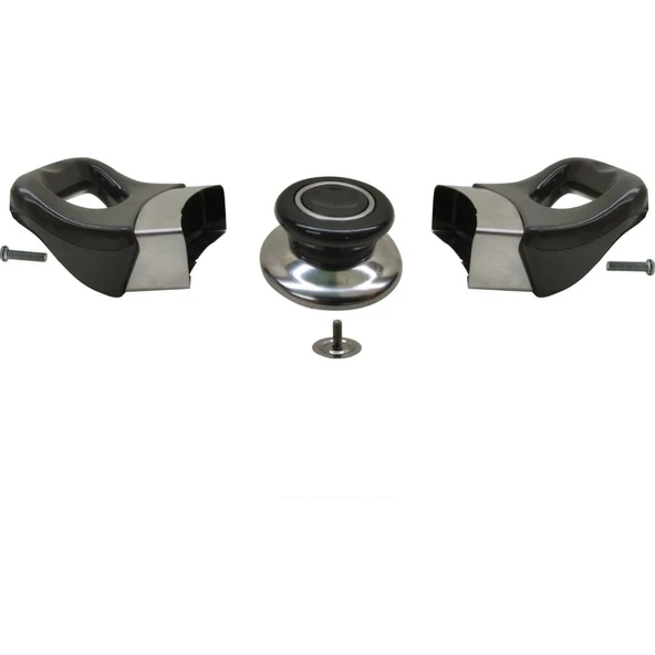 Tencere Tava Sahan Kulp ve Kapak Kulpu Kromajlı Siyah 1 Set - 2