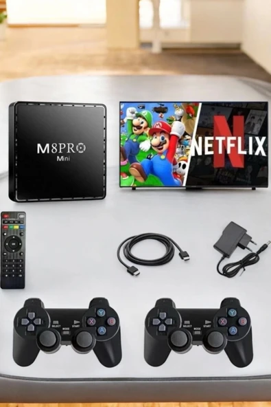 TV Box Çift Oyun Kollu 10000 Oyunlu Atari - 4