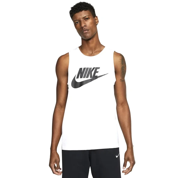 Nike Tank icon Futura Erkek Beyaz Antrenman Atleti - 4