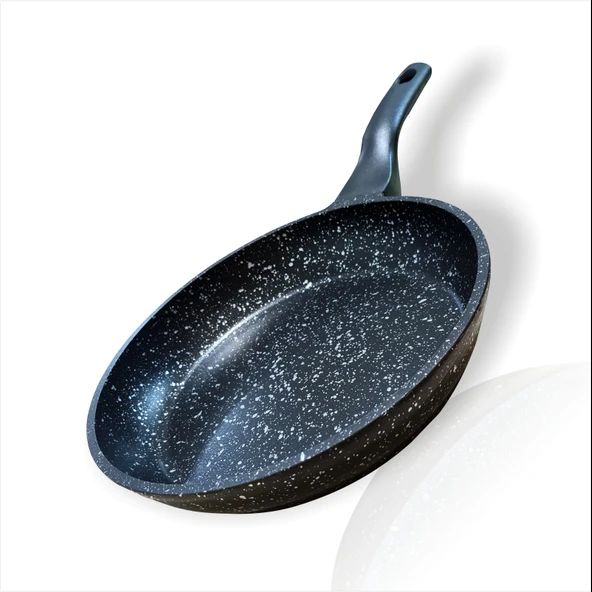 27cm Büyük Bakalit Kulp Yanmaz Yapışmaz Granit Yüzey Ağır Alaşım Döküm Tava - 2