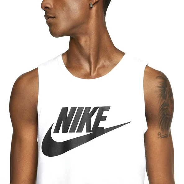 Nike Tank icon Futura Erkek Beyaz Antrenman Atleti - 3