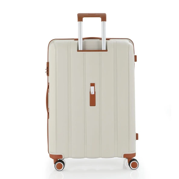 MÇS 3lü Set Kırılmaz Silikon Seyahat Valizi Bavulu V305 Kemik Kahve - 4
