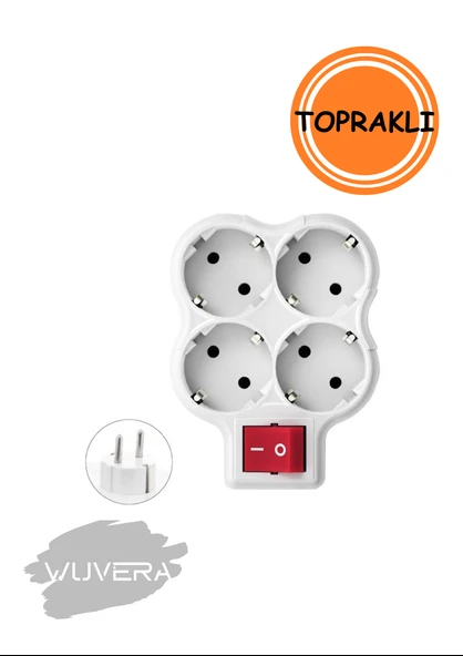 Wuvera 4’lü Anahtarlı Çocuk Korumalı Golyat Priz – Güvenli, Pratik, Modern - 2