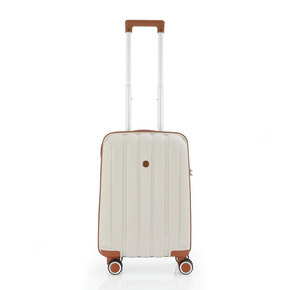 MÇS 3lü Set Kırılmaz Silikon Seyahat Valizi Bavulu V305 Kemik Kahve - 11