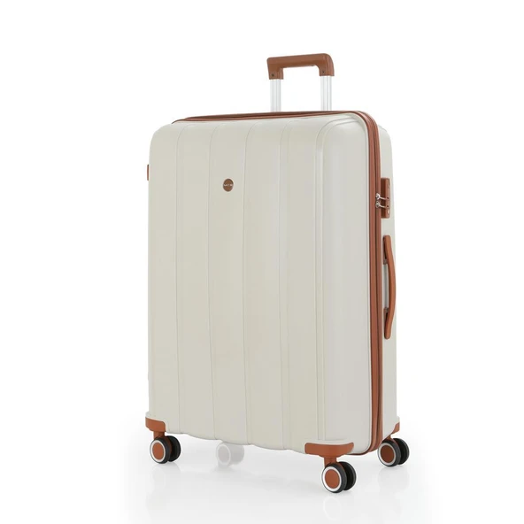 MÇS 3lü Set Kırılmaz Silikon Seyahat Valizi Bavulu V305 Kemik Kahve - 3