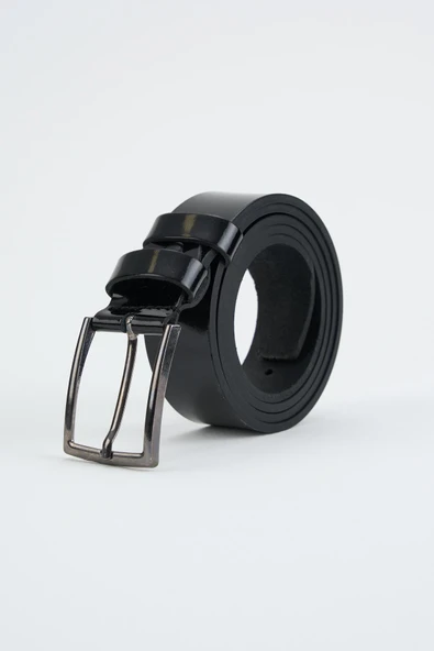 Erkek Rugan Siyah Deri Kemer 112550