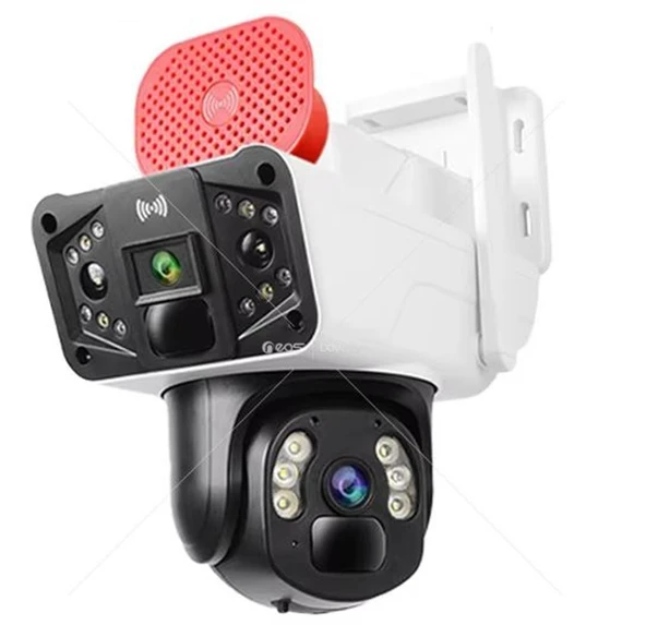 O-KAM Pro 3041 6MP Sirenli 3 Lens Wi-Fi PTZ Kamera