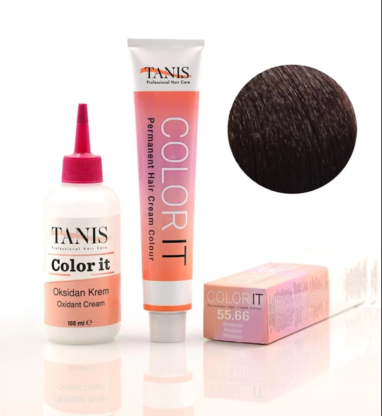 TANİS COLOR-IT (100 ML) Permanent Saç boyası 55.66 (Beaujouais)