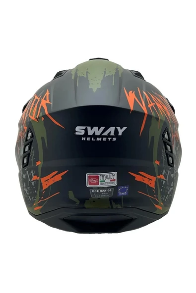 SWAY - FS-X1 SEUL WARRIOR FULLFACE KASK - SİYAH YEŞİL TURUNCU - Large Beden - 5